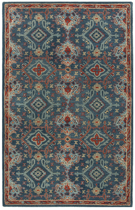 Heritage Collection 3' x 5' Blue/Multi HG422M Handmade Traditional Oriental Premium