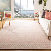 SAFAVIEH Micro-Loop Collection Area Rug - 10' x 14', Pink & Ivory, Handmade Moroccan Boho Tribal Wool, Ideal for High Traffic Areas in Living Room, Bedroom (MLP502U)