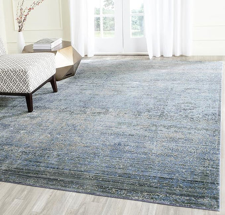 Mystique Collection Area Rug - 8' x 10', Green & Multi, Watercolor Overdyed Distressed