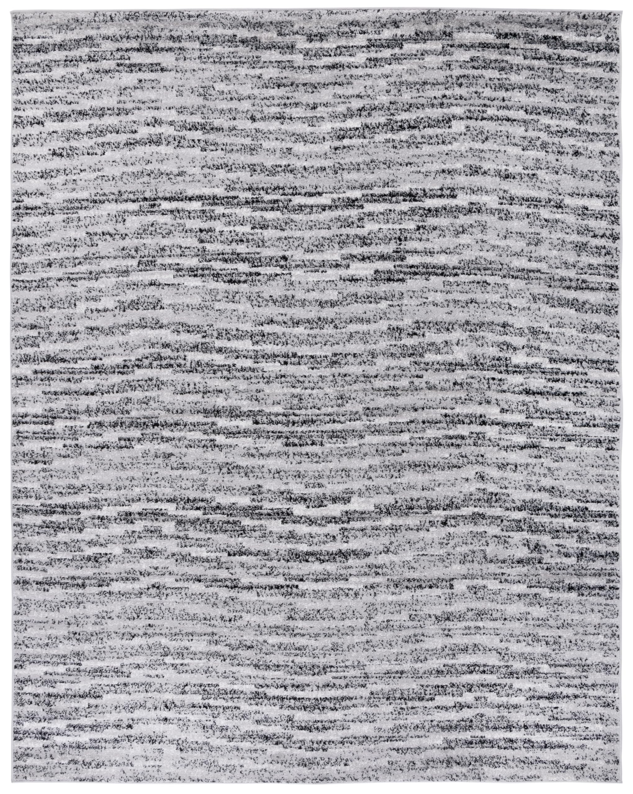 SAFAVIEH Adirondack Collection Area Rug - 10' x 14', Black & Silver, Modern Abstract Design, Non-Shedding & Easy Care, Ideal for High Traffic Areas in Living Room, Bedroom (ADR117A)
