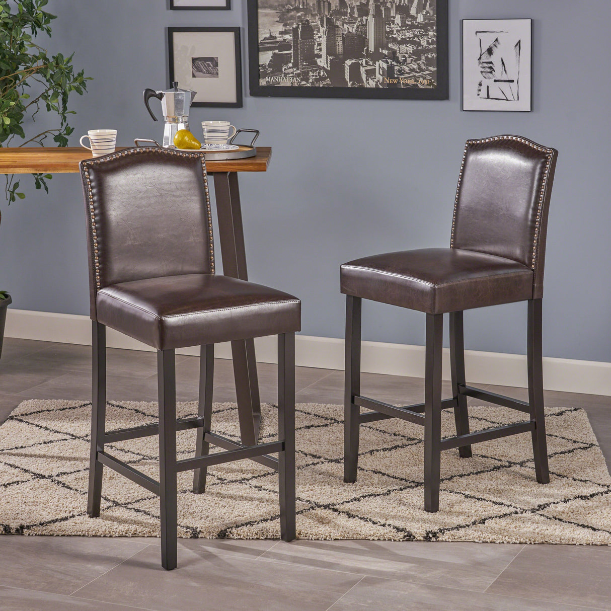 Markson Barstools, 2-Pcs Set, Brown