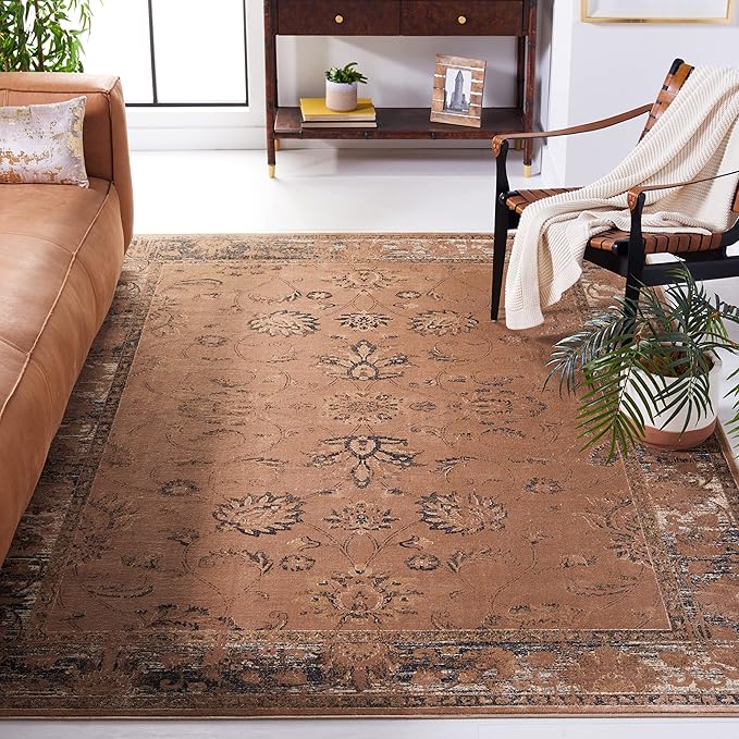 Vintage Collection Area Rug - 10' x 14', Turquoise & Multi, Oriental Distressed Viscose Design