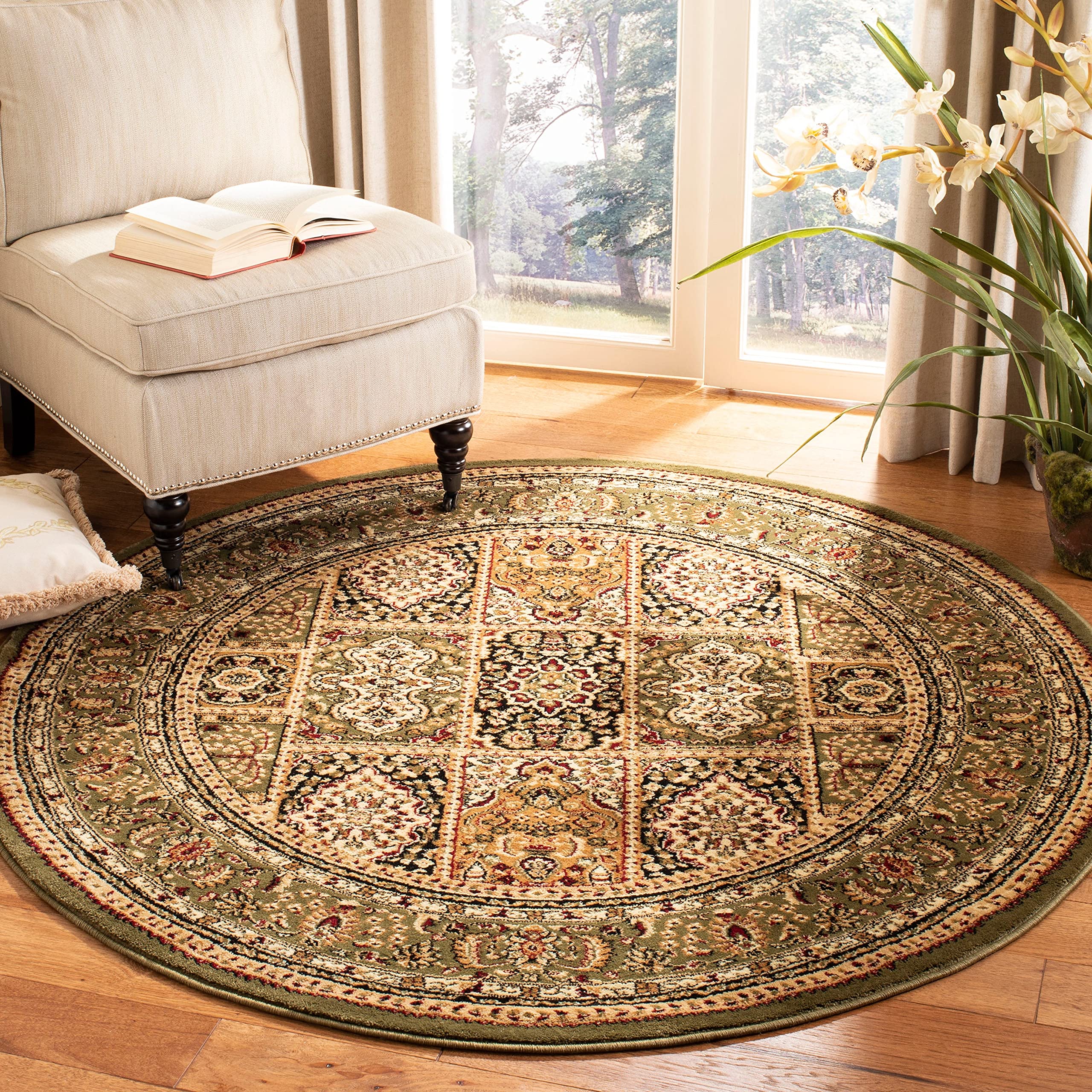 SAFAVIEH Lyndhurst Collection Area Rug - 10' x 14', Multi & Green, Traditional Oriental Design, Non-Shedding & Easy Care, Ideal for High Traffic Areas in Living Room, Bedroom (LNH217A)
