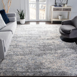 Berber Shag Area Rug 9' x 12' - Grey Blue & Cream Modern Abstract Design