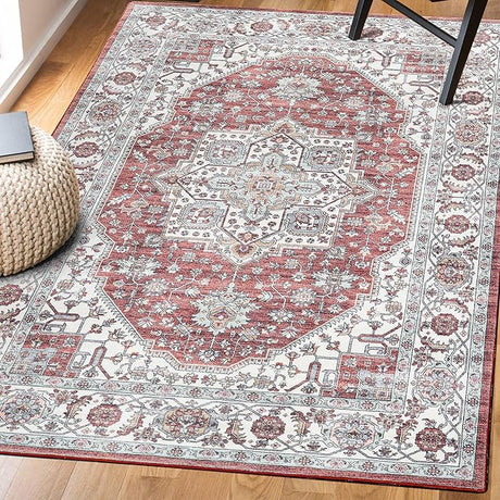 Machine Washable Rug 8x10 Area Rugs for Living Room Large Boho Bedroom Vintage