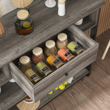 47 Inch Console Sofa Table with Drawer, Industrial Entryway Table with Storage Shelves,
