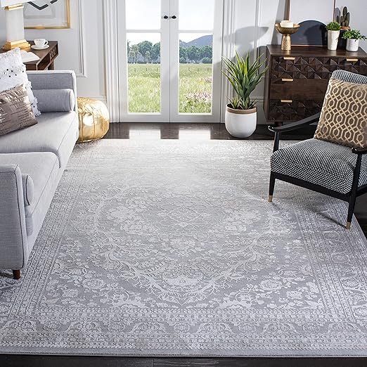 8x10 Area Rug - Reflection Collection - Beige & Cream Non-Shedding Rug