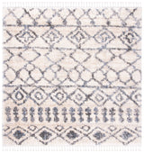 Berber Fringe Shag Collection 6'7" Square Cream/Grey BFG626A Moroccan Non