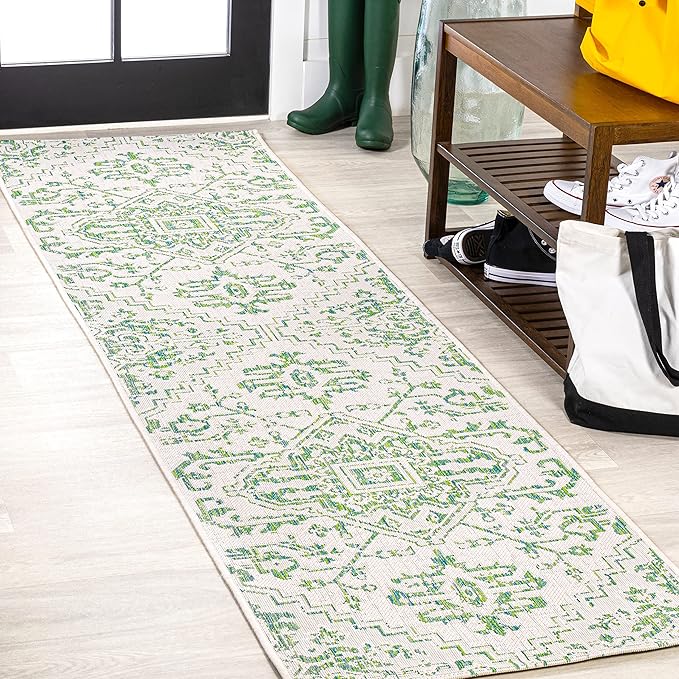SMB105B-28 Estrella Bohemian Medallion Textured Weave Indoor Outdoor Area Rug