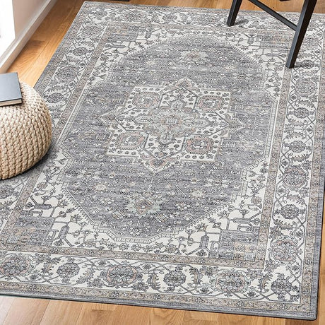 Machine Washable Rug 8x10 Area Rugs for Living Room Large Boho Bedroom Vintage