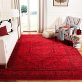 Adirondack Collection Area Rug - 6' x 9', Red & Black, Oriental Medallion Design,