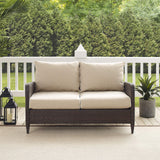 Kiawah Wicker Outdoor Loveseat, 2-Person Patio Couch for Porch, Deck