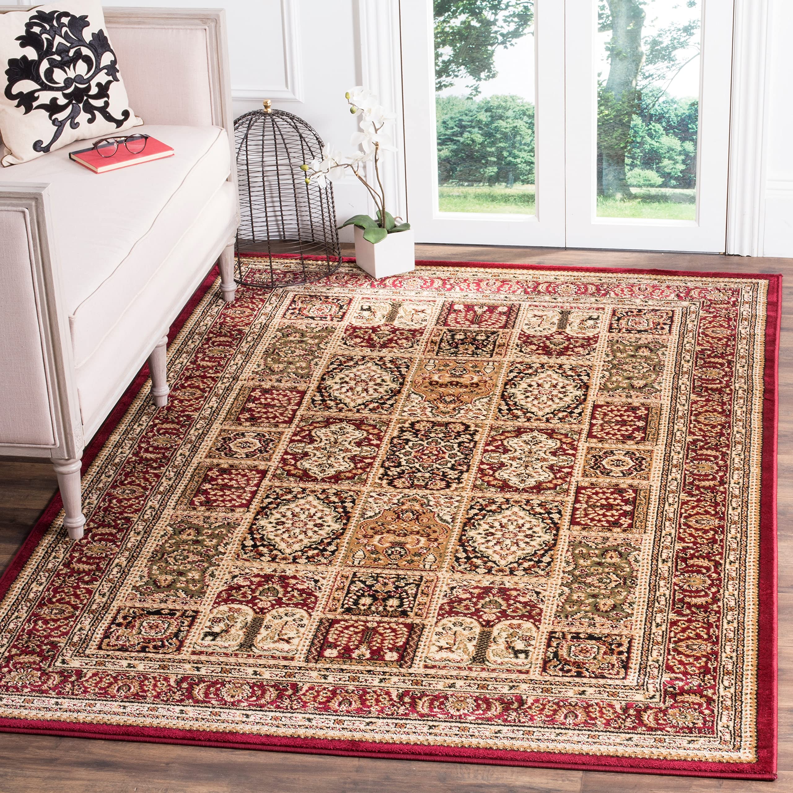 SAFAVIEH Lyndhurst Collection Area Rug - 10' x 14', Multi & Green, Traditional Oriental Design, Non-Shedding & Easy Care, Ideal for High Traffic Areas in Living Room, Bedroom (LNH217A)