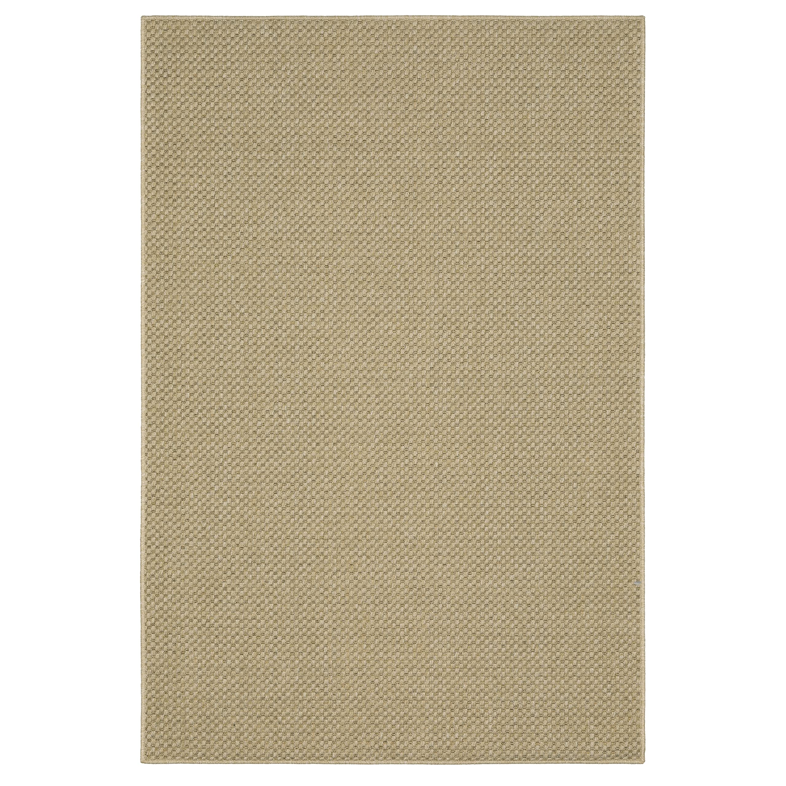 Veranda Tonal Woven Basket Weave Indoor-Outdoor Rug Light Brown 3'7" x 5'6" 4' x 6'
