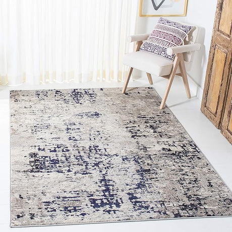 Madison Collection 8' x 10' BeigeWine MAD471C Modern Abstract Non-Shedding