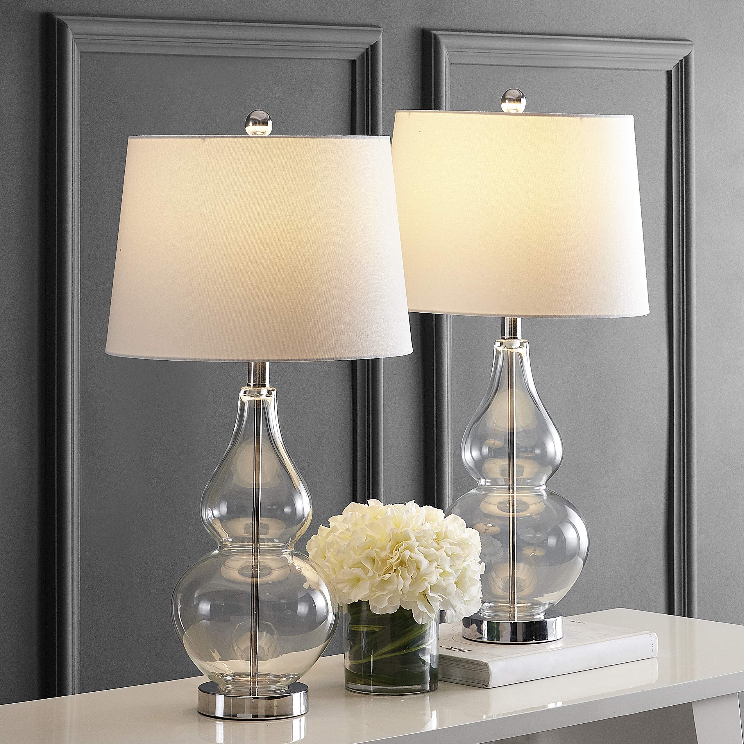 Lighting Collection Frena Clear/ Chrome 27-inch Bedroom Living Room Home Office Desk