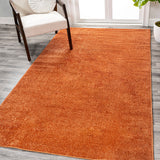 JONATHAN Y SEU100M-5 Haze Solid Low-Pile Indoor Area -rug, Solid, Easy -cleaning, Bedroom, Dining Room, Kitchen, Living Room, Non Shedding, Orange, 5 X 8