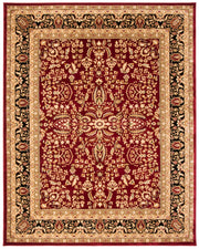 Lyndhurst Collection Area Rug - 10' x 14', Red & Black, Traditional Oriental Design,