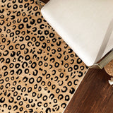 Dulcet Leopard Black Ivory Animal Print Area Rug 7'10" x 9'10"
