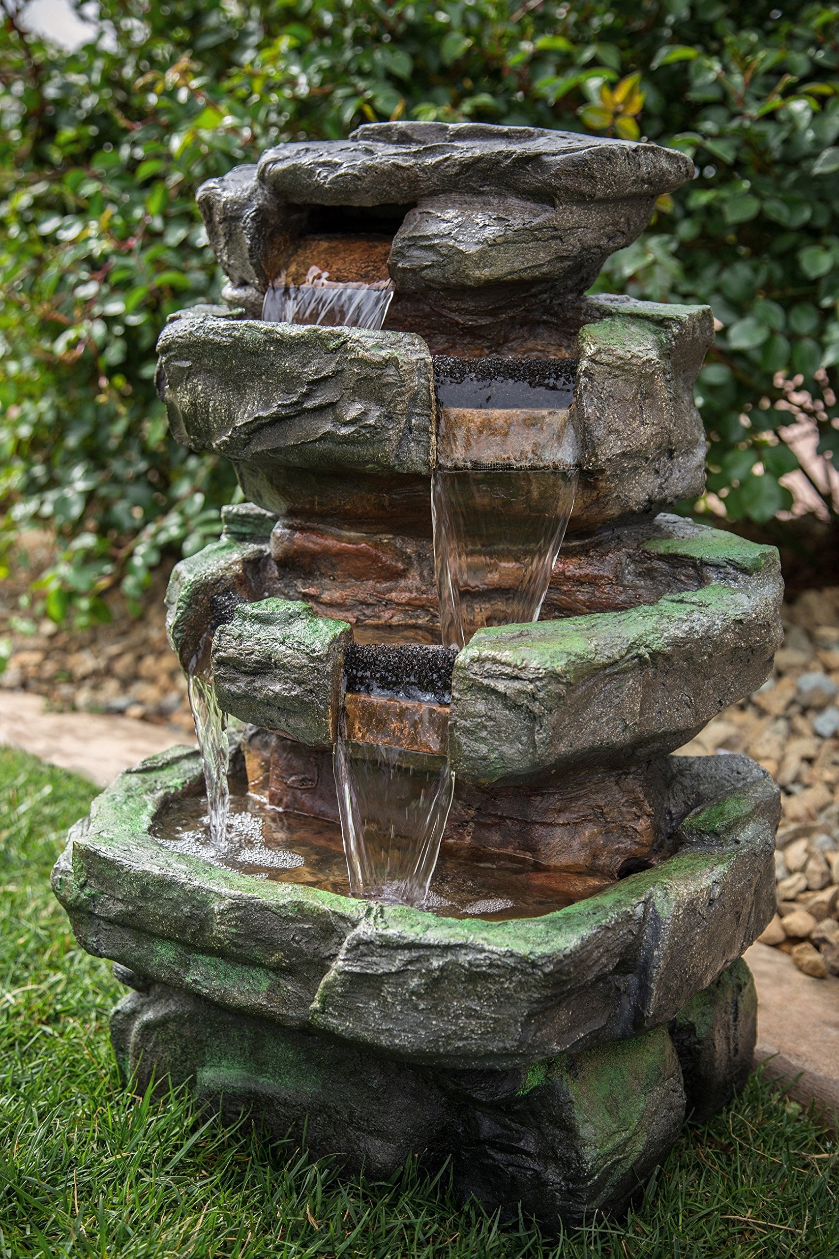 Stunning Outdoor Water Feature for Gardens & Patios. Weather Resistant w/LED Lights