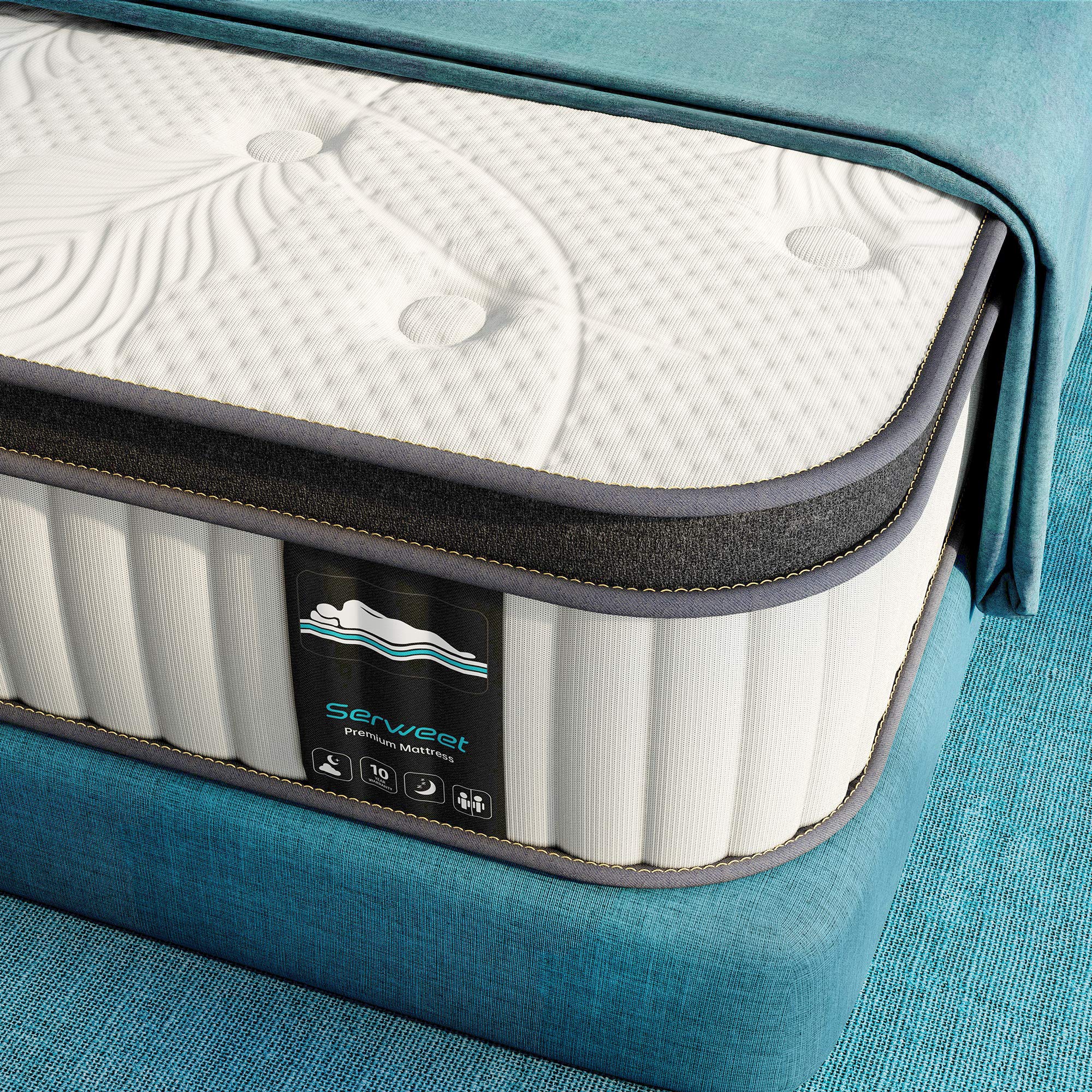 10 Inch Memory Foam Hybrid Queen Mattress - Heavier Coils for Durable Support