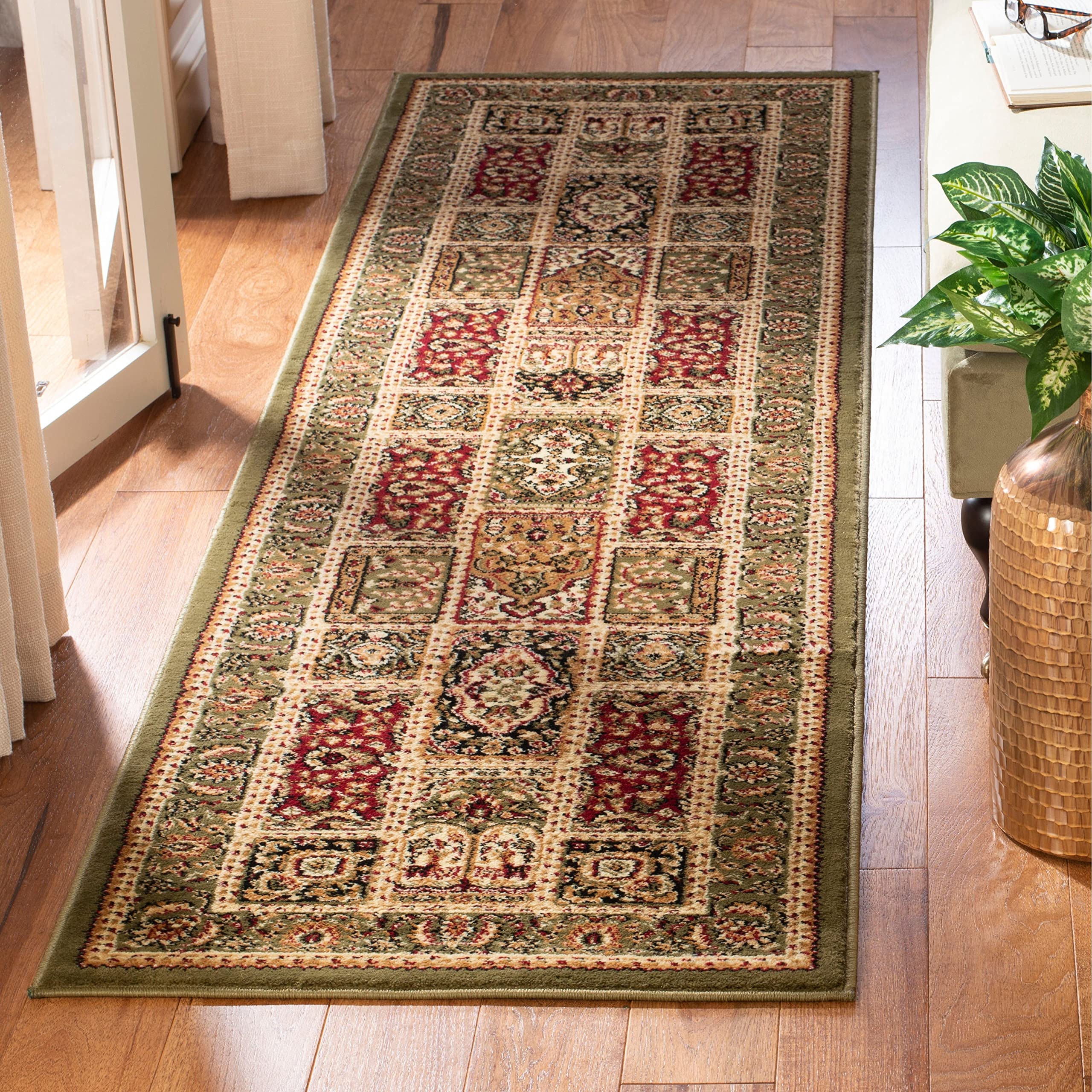 SAFAVIEH Lyndhurst Collection Area Rug - 10' x 14', Multi & Green, Traditional Oriental Design, Non-Shedding & Easy Care, Ideal for High Traffic Areas in Living Room, Bedroom (LNH217A)