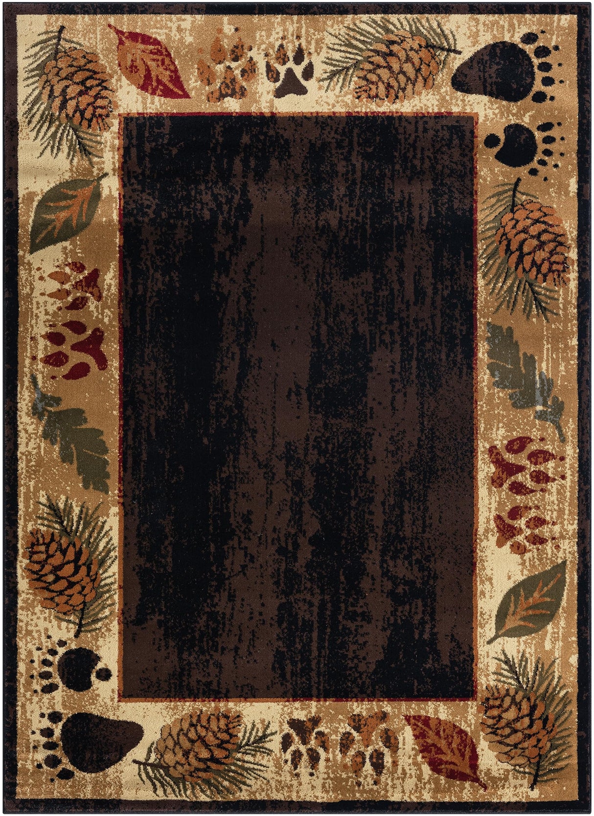 Nature Brown Area Rug 2x8 Runner - Machine Woven Turkish Design