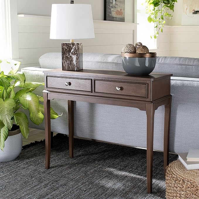 Home Collection Opal Black 2-Drawer Console Table