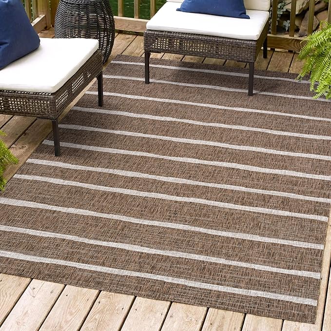 SMB125C-8 Colonia Berber Stripe Indoor Outdoor Area-Rug Bohemian Contemporary Easy