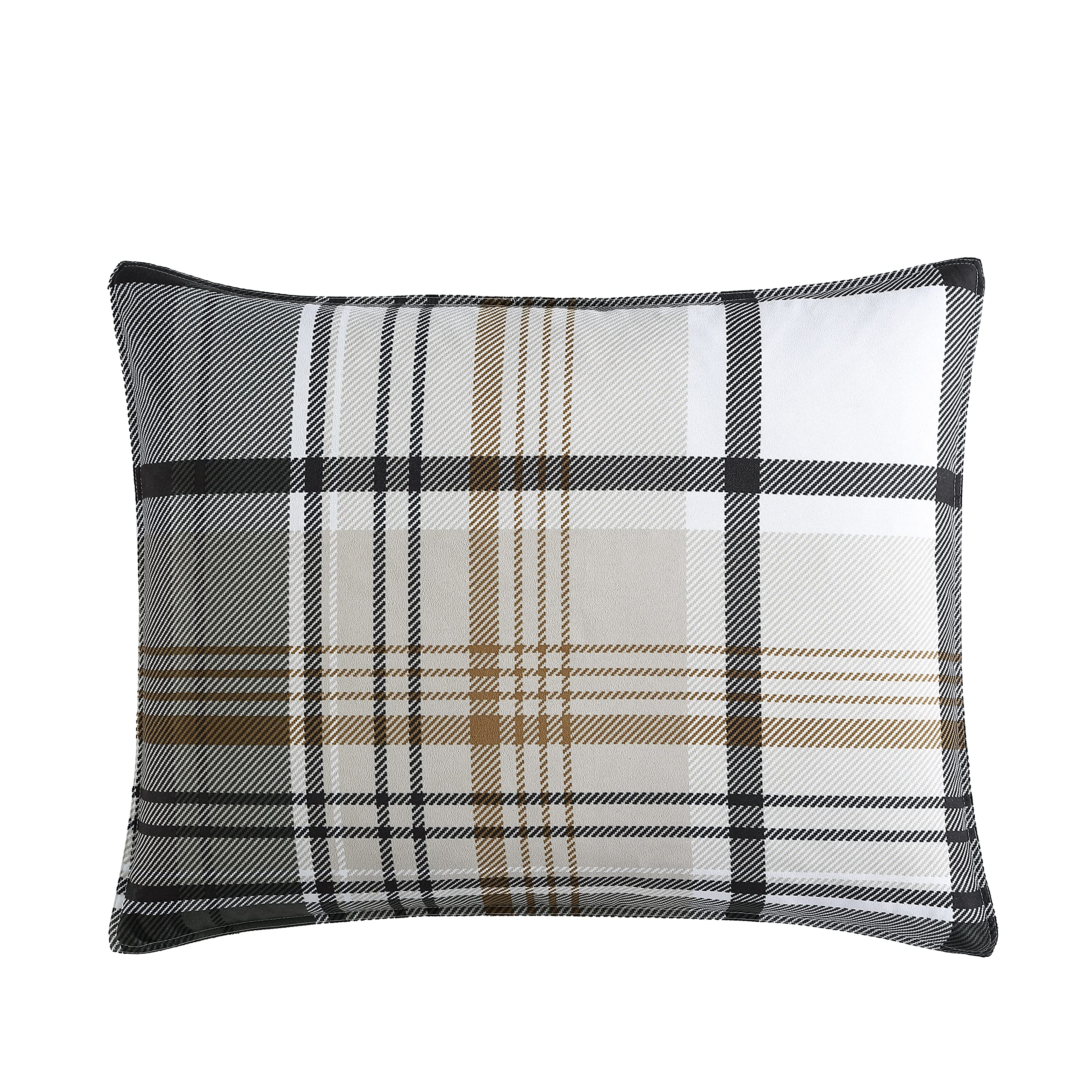 Normandy Grey Plaid King Comforter Set - Reversible Bedding