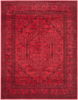 Adirondack Collection Area Rug - 6' x 9', Red & Black, Oriental Medallion Design,