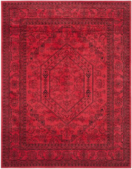 Adirondack Collection Area Rug - 6' x 9', Red & Black, Oriental Medallion Design,