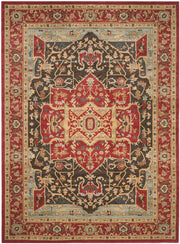 Mahal Collection Area Rug - 10' x 14', Red & Red, Traditional Oriental Design