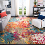 Madison Collection Area Rug - 8' x 10', Ivory & Multi, Boho Abstract Distressed Design