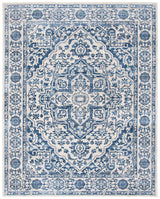 SAFAVIEH Brentwood Collection Area Rug - 8' x 10', Navy & Light Grey, Medallion Distressed Design, Non-Shedding & Easy Care, Ideal for High Traffic Areas in Living Room, Bedroom (BNT832M)