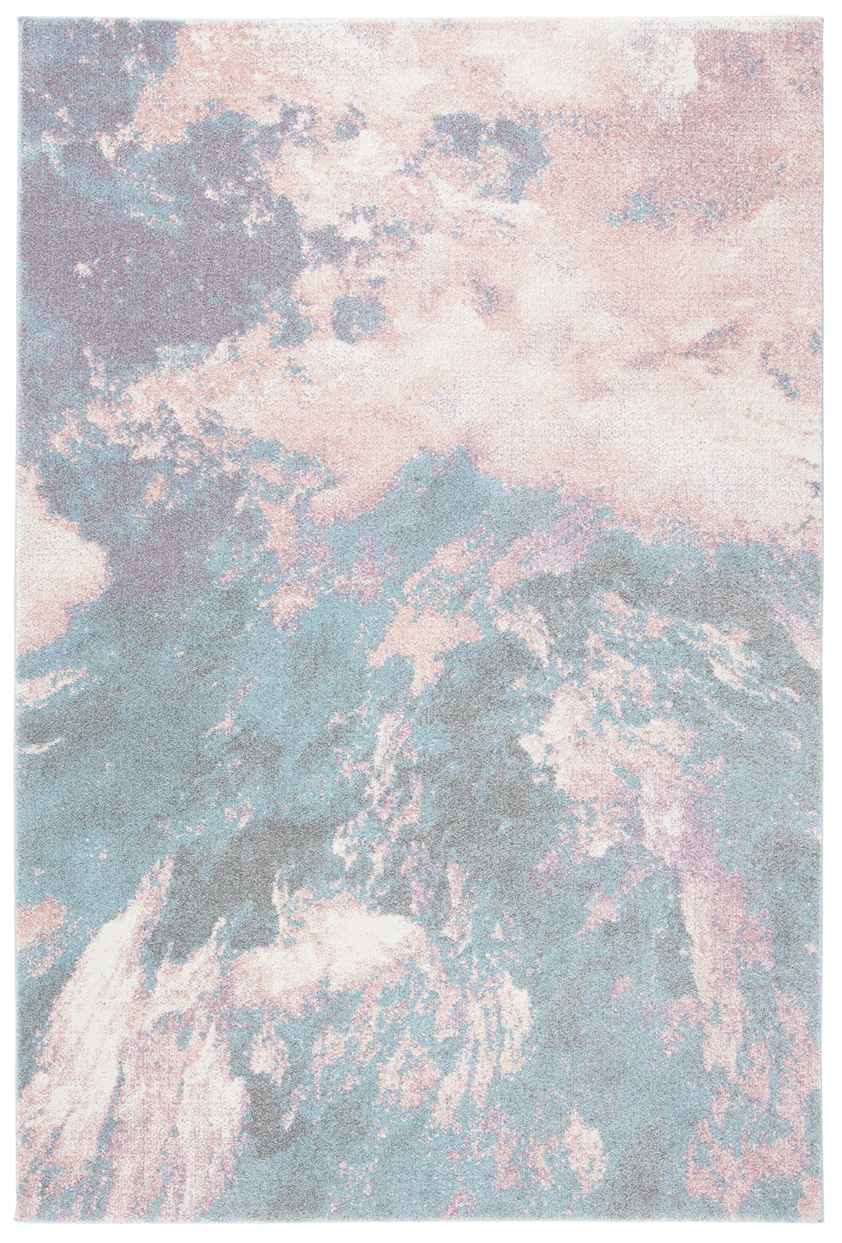 SAFAVIEH Glacier Collection Area Rug - 10'6" x 14', Pink & Blue, Modern Abstract Design, Non-Shedding & Easy Care, Ideal for High Traffic Areas in Living Room, Bedroom (GLA123U)