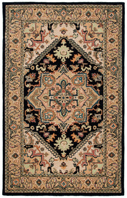 Heritage Collection Area Rug - 5' x 8', Black & Gold, Handmade Traditional