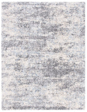 Berber Shag Collection Area Rug - 8' x 10', Grey Blue & Cream, Modern Abstract Design