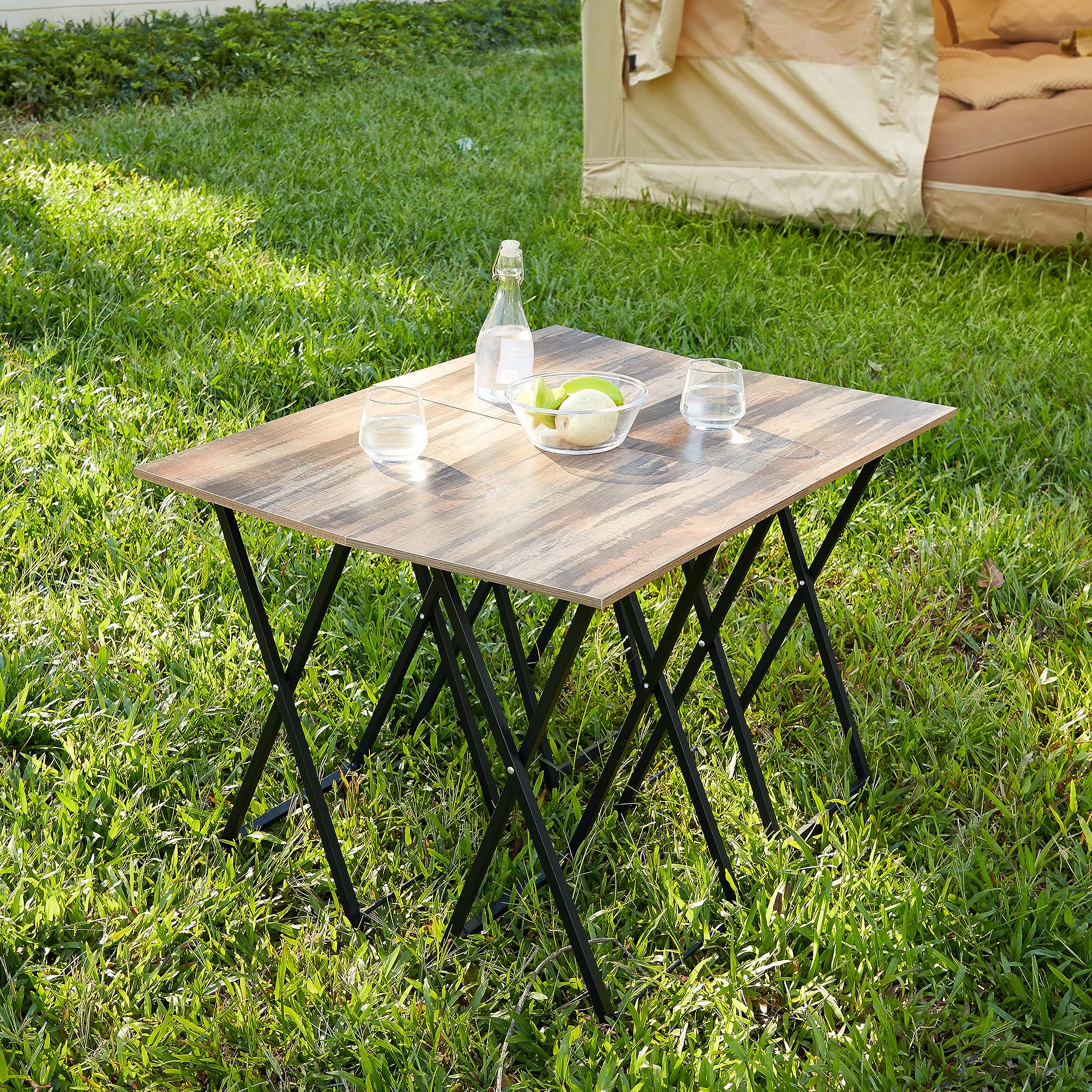 Foldable TV Trays for Eating Set of 4 with Stand,Folding TV/Snack Tray Table Set