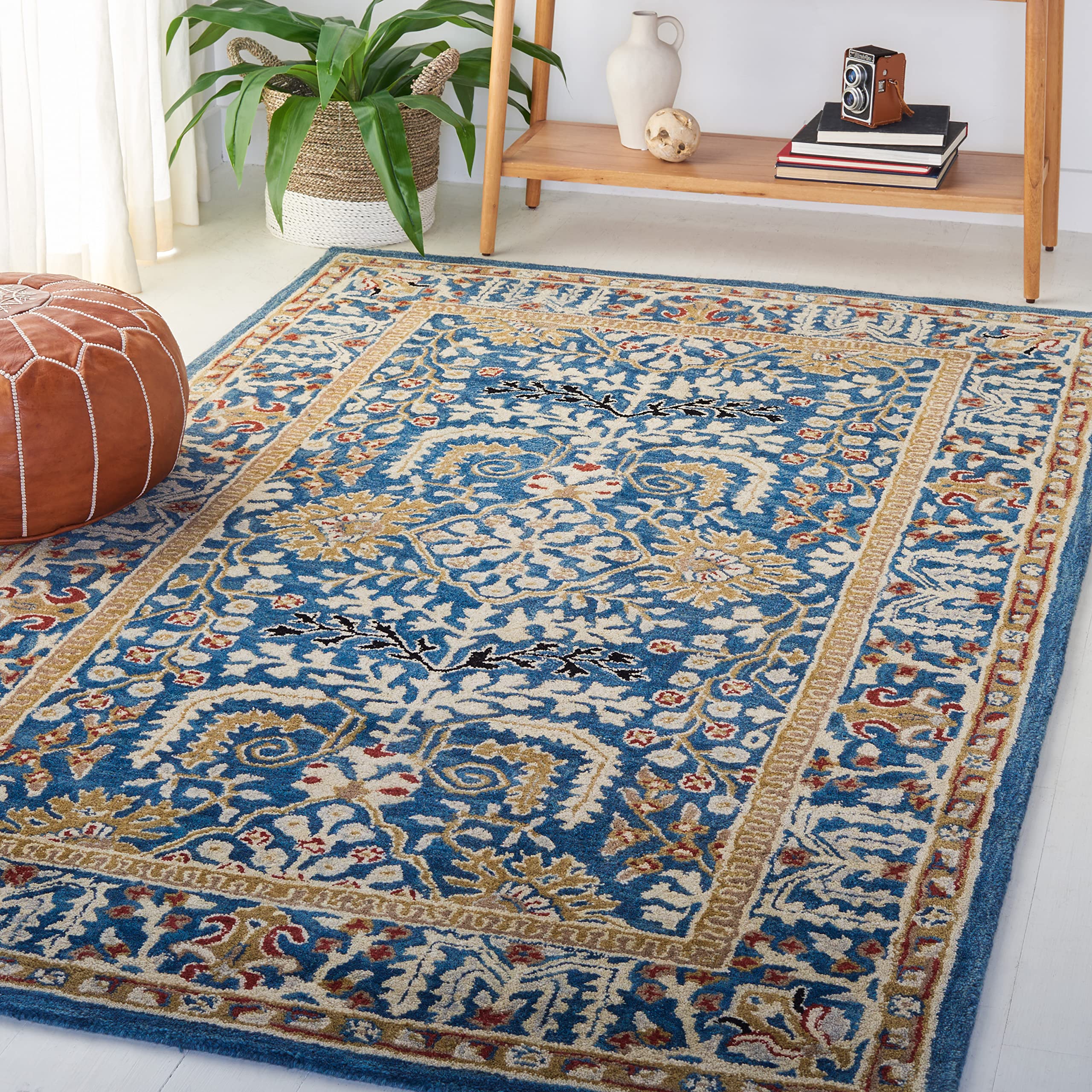 Antiquity Collection Area Rug 10' x 14' - Dark Blue & Multi Handmade Traditional Oriental Wool