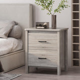 Olimont Contemporary 2 Drawer Nightstand, 19.15 "W x 15.75 "D x 23.25 "H, Sonoma Oak