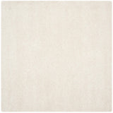 Milan Shag Collection Area Rug - 7' Square, Ivory, Solid Design