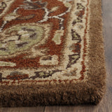 Heritage Collection Area Rug - 5' x 8', Moss & Rust, Handmade Traditional Oriental Wool