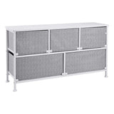 Extra Wide Fabric 5-Drawer Storage Organizer Unit for Closet White