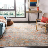 Madison Collection Area Rug - 8' Square, Grey & Blue