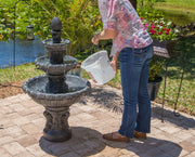 51010ZC Ibiza Outdoor Floor Fountain with Gray Finish, Classic Style