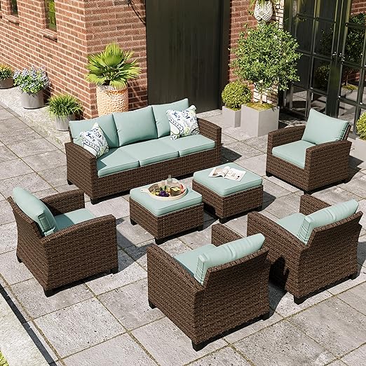 Patio Furniture Set, 5 Pcs Wicker Outdoor Conversation Set