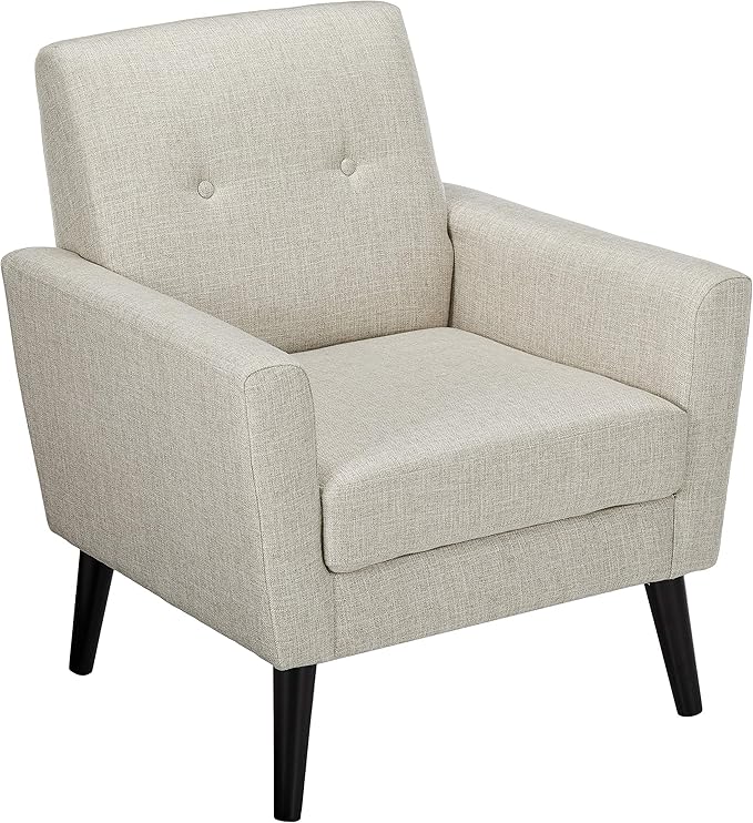 Sienna Mid-Century Modern Fabric Club Chair, Dark Grey