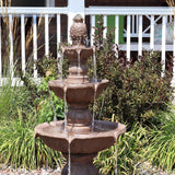 52-Inch 4-Tier Outdoor Water Fountain - Tall Outdoor Fountain for Garden, Patio or Yard