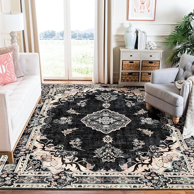 5'x7' Area Rugs Green Machine Washable Rugs Living Room Rugs Boho Area Rug